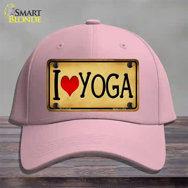 I Heart Yoga Novelty License Plate Hat Cotton / Pink