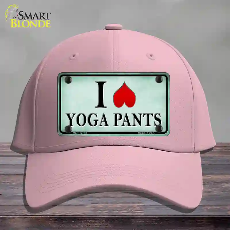 I Love Yoga Pants Novelty License Plate Hat Cotton / Pink