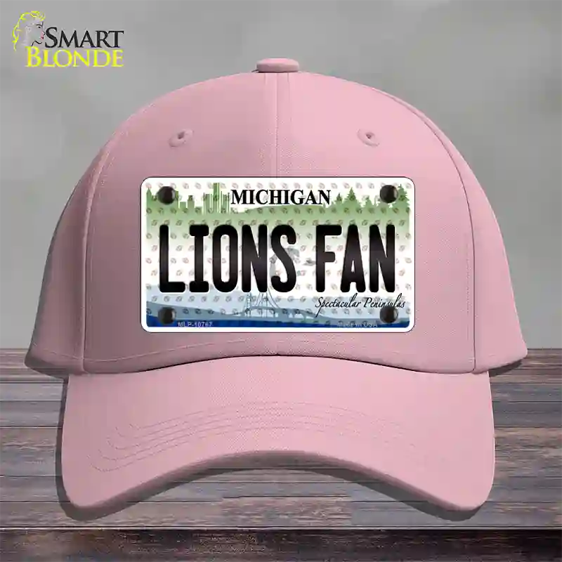 Lions Fan Michigan Novelty License Plate Hat Cotton / Pink