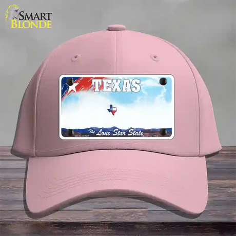 Texas New State Novelty License Plate Hat Cotton / Pink