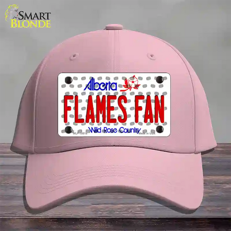 Flames Fan Alberta Novelty License Plate Hat Cotton / Pink