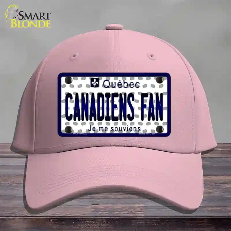 Canadiens Fan Quebec Novelty License Plate Hat Cotton / Pink