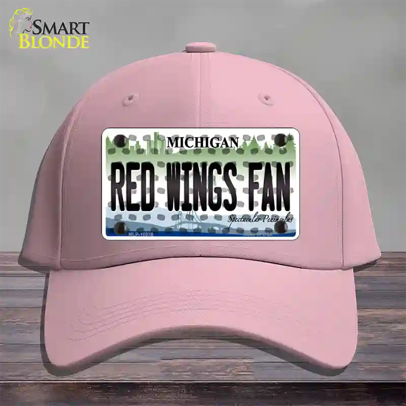 Red Wings Fan Michigan Novelty License Plate Hat Cotton / Pink