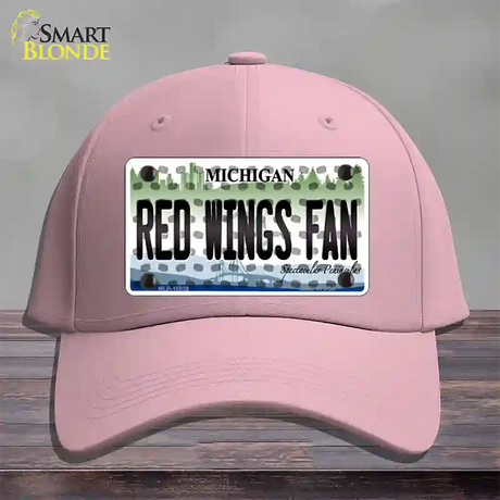 Red Wings Fan Michigan Novelty License Plate Hat Cotton / Pink