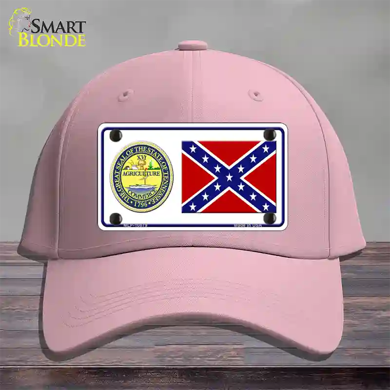 Confederate Flag Tennessee Seal Novelty License Plate Hat Cotton / Pink