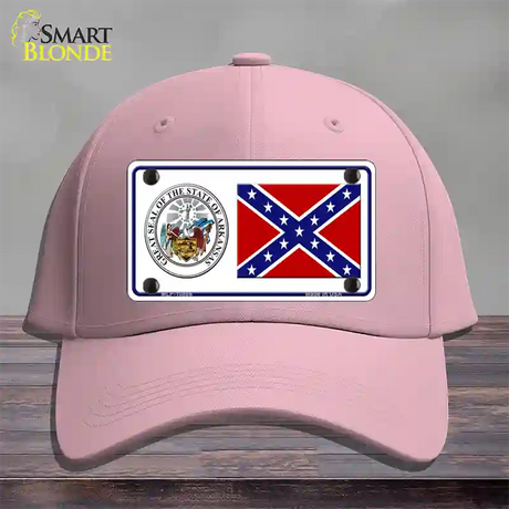 Confederate Flag Arkansas Seal Novelty License Plate Hat Cotton / Pink