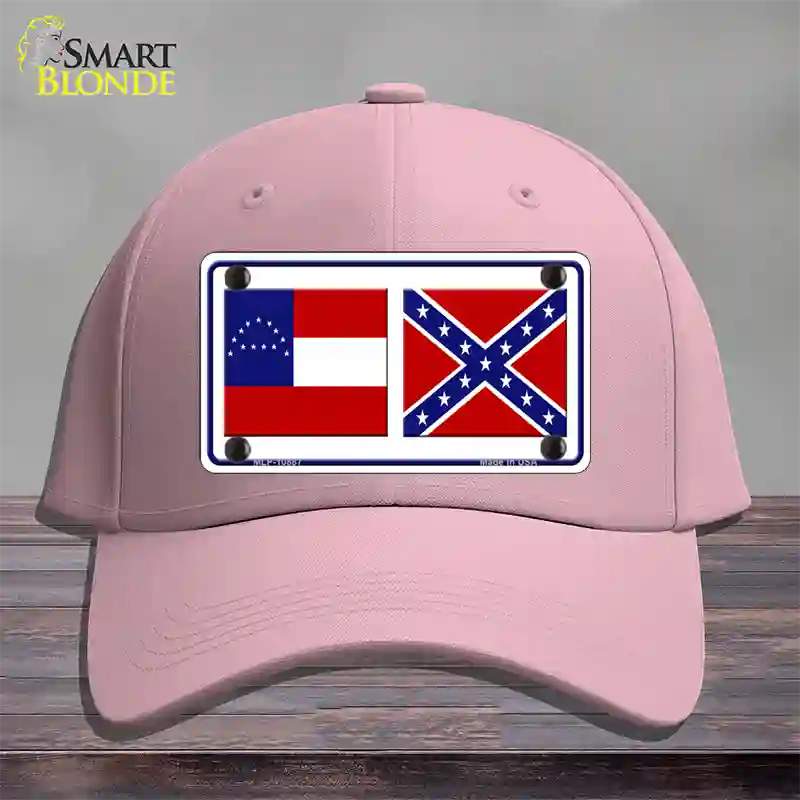 Confederate Robert E Lee Flag Novelty License Plate Hat Cotton / Pink