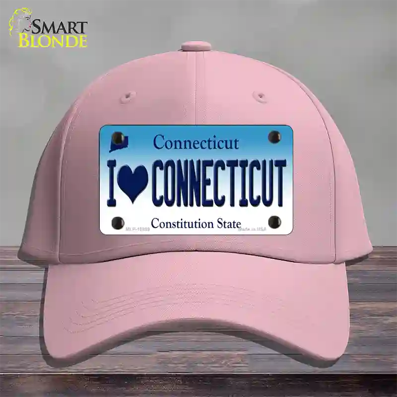 I Love Connecticut Novelty License Plate Hat Cotton / Pink