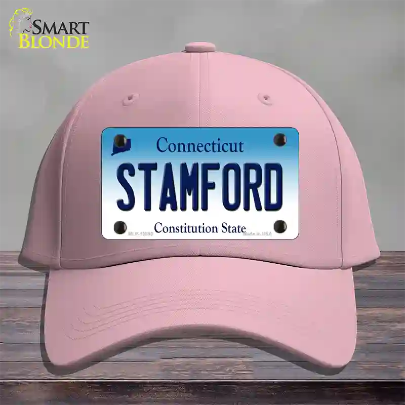 Stamford Connecticut Novelty License Plate Hat Cotton / Pink