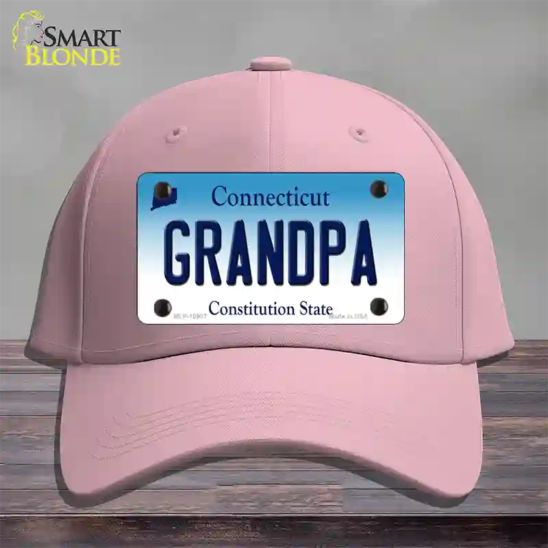 Grandpa Connecticut Novelty License Plate Hat Cotton / Pink