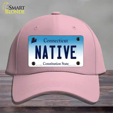 Native Connecticut Novelty License Plate Hat Cotton / Pink