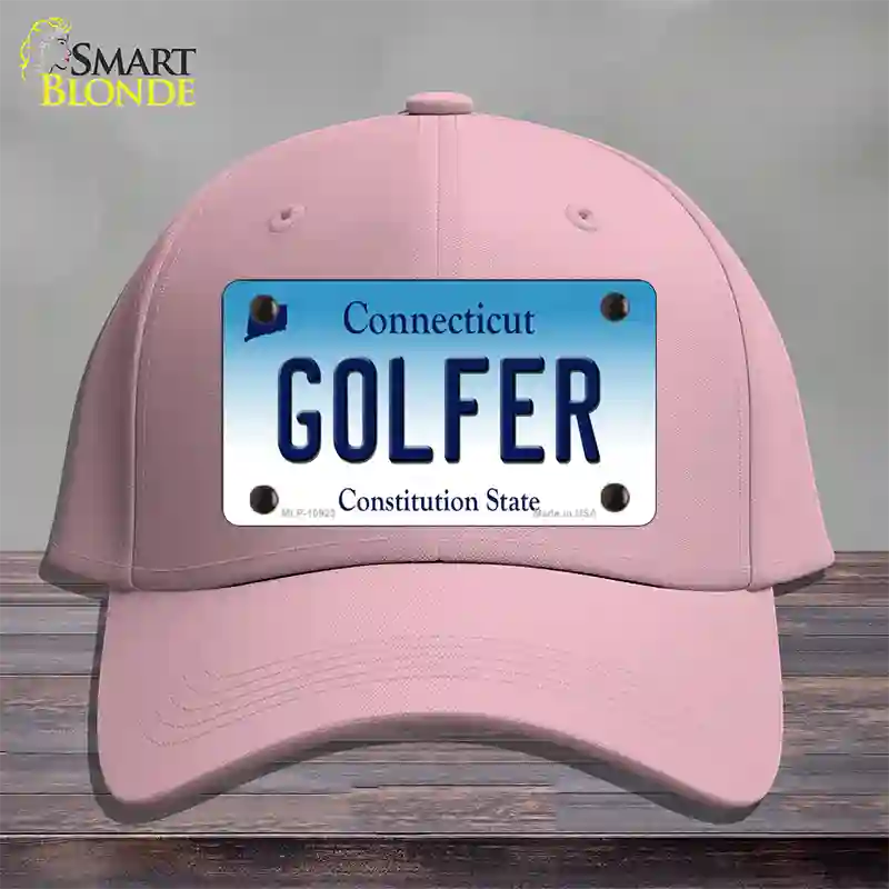 Golfer Connecticut Novelty License Plate Hat Cotton / Pink