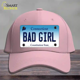 Bad Girl Connecticut Novelty License Plate Hat Cotton / Pink