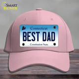 Best Dad Connecticut Novelty License Plate Hat Cotton / Pink