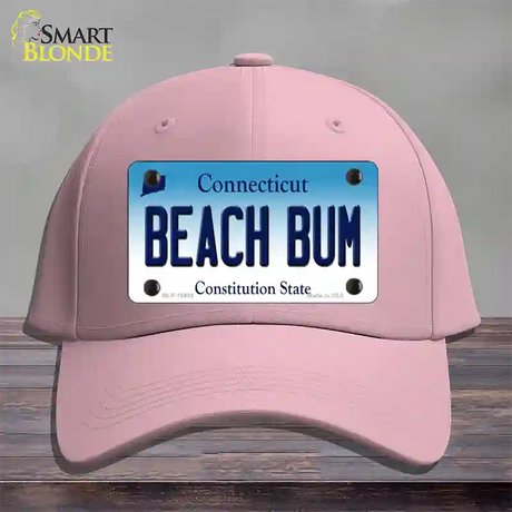 Beach Bum Connecticut Novelty License Plate Hat Cotton / Pink