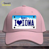 I Love Iowa Novelty License Plate Hat Cotton / Pink