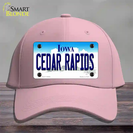 Cedar Rapids Iowa Novelty License Plate Hat Cotton / Pink