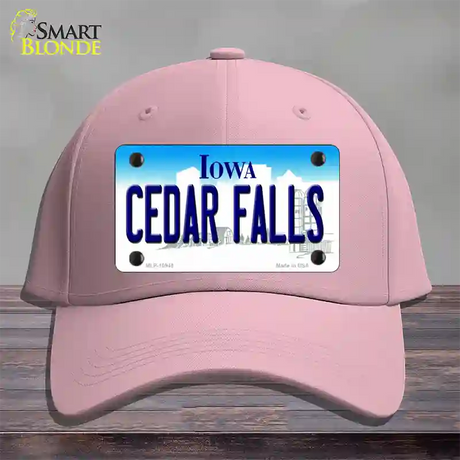 Cedar Falls Iowa Novelty License Plate Hat Cotton / Pink