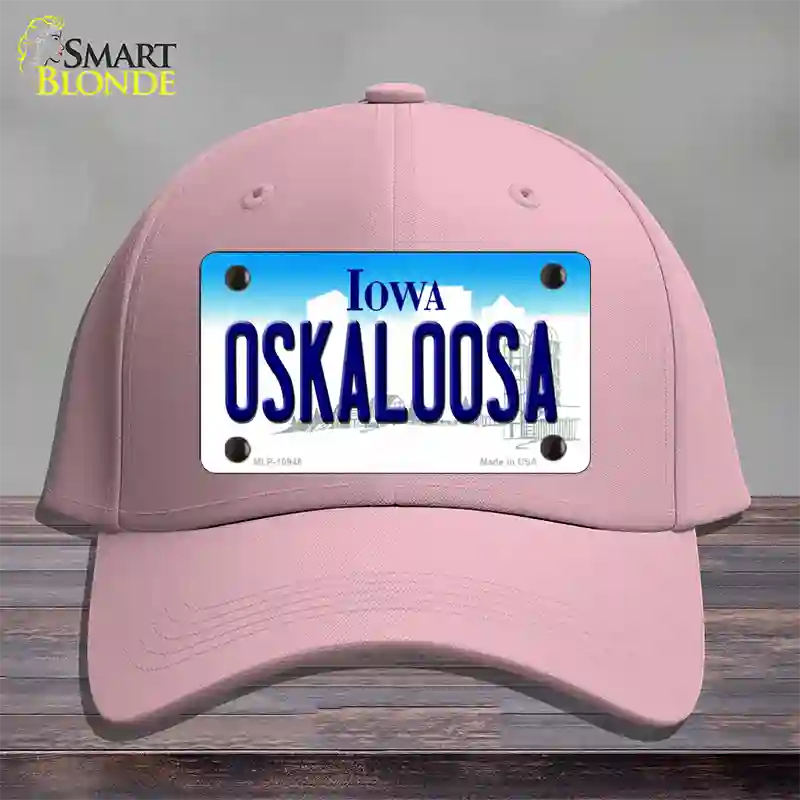 Oskaloosa Iowa Novelty License Plate Hat Cotton / Pink