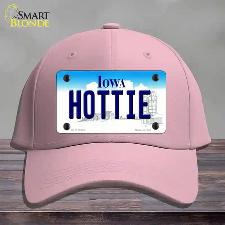 Hottie Iowa Novelty License Plate Hat Cotton / Pink