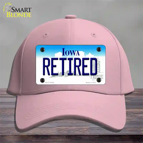 Retired Iowa Novelty License Plate Hat Cotton / Pink