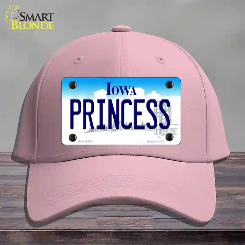 Princess Iowa Novelty License Plate Hat Cotton / Pink