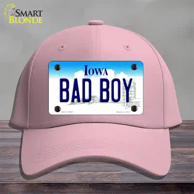 Bad Boy Iowa Novelty License Plate Hat Cotton / Pink