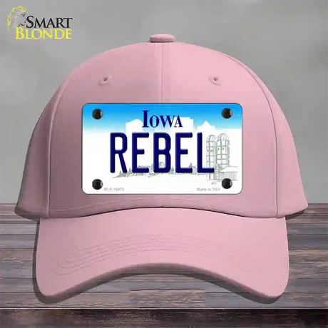 Rebel Iowa Novelty License Plate Hat Cotton / Pink