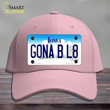 Gona B L8 Iowa Novelty License Plate Hat Cotton / Pink