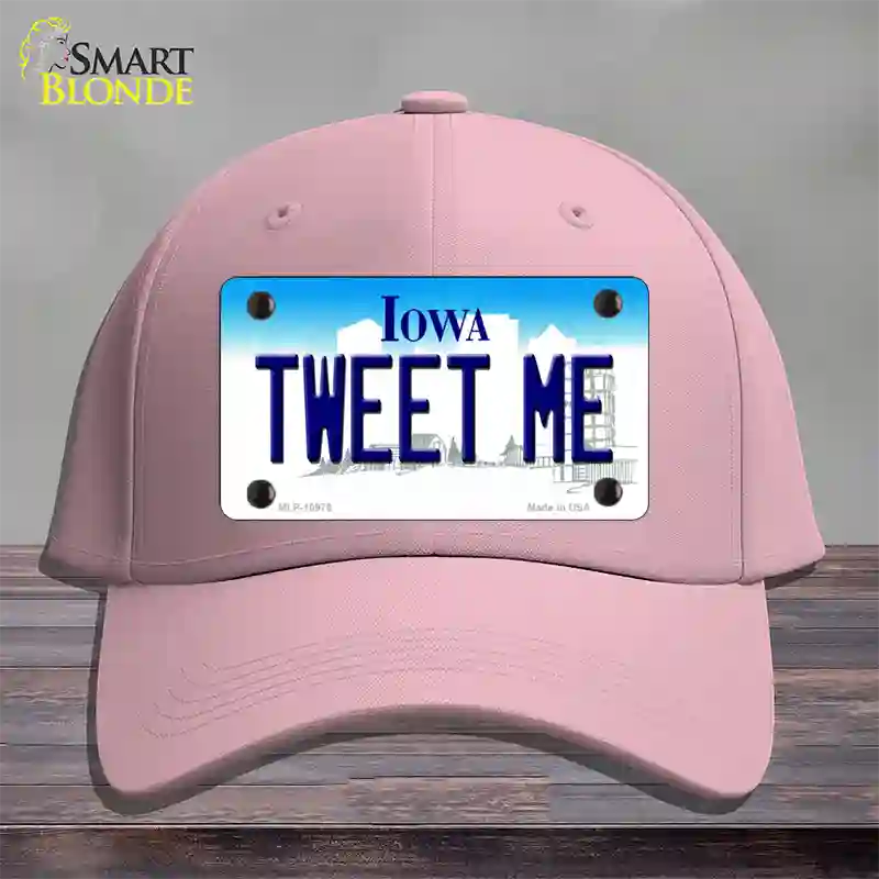 Tweet Me Iowa Novelty License Plate Hat Cotton / Pink