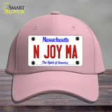 N Joy MA Massachusetts Novelty License Plate Hat Cotton / Pink