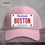 Boston Massachusetts Novelty License Plate Hat Cotton / Pink