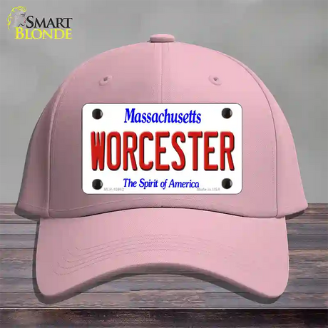 Worcester Massachusetts Novelty License Plate Hat Cotton / Pink