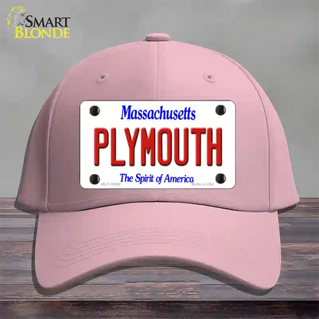 Plymouth Massachusetts Novelty License Plate Hat Cotton / Pink