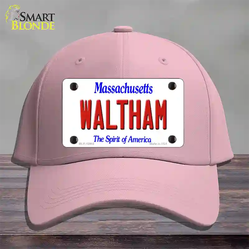 Waltham Massachusetts Novelty License Plate Hat Cotton / Pink