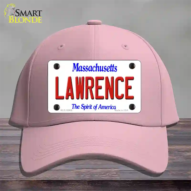 Lawrence Massachusetts Novelty License Plate Hat Cotton / Pink