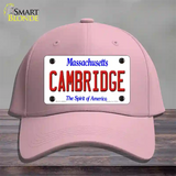 Cambridge Massachusetts Novelty License Plate Hat Cotton / Pink