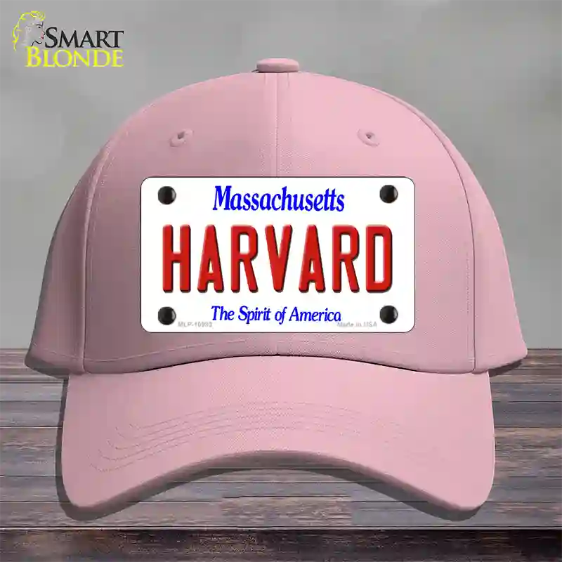 Harvard Massachusetts Novelty License Plate Hat Cotton / Pink