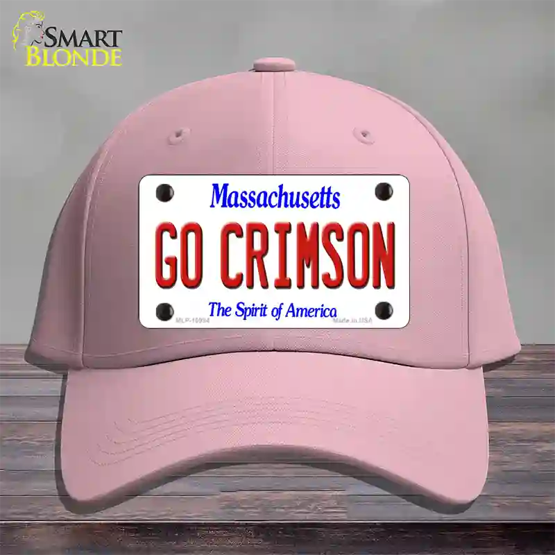 Go Crimson Massachusetts Novelty License Plate Hat Cotton / Pink