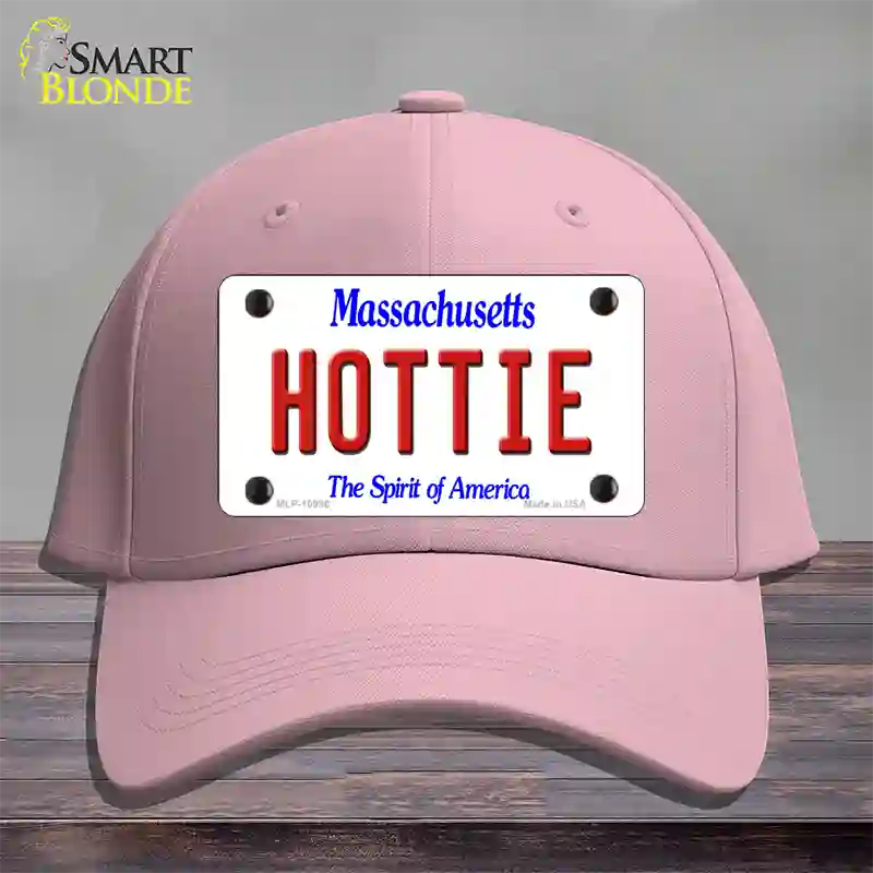 Hottie Massachusetts Novelty License Plate Hat Cotton / Pink