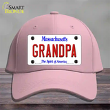 Grandpa Massachusetts Novelty License Plate Hat Cotton / Pink