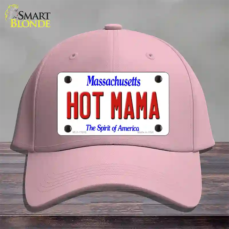 Hot Mama Massachusetts Novelty License Plate Hat Cotton / Pink