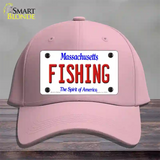 Fishing Massachusetts Novelty License Plate Hat Cotton / Pink