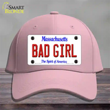 Bad Girl Massachusetts Novelty License Plate Hat Cotton / Pink