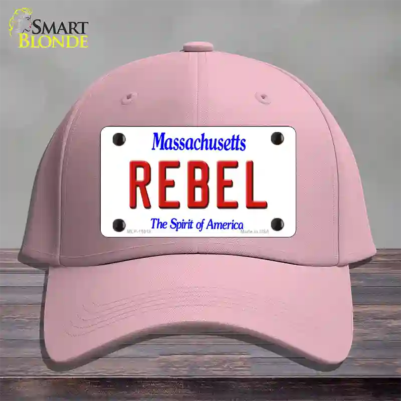 Rebel Massachusetts Novelty License Plate Hat Cotton / Pink