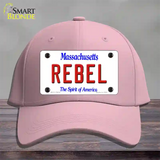 Rebel Massachusetts Novelty License Plate Hat Cotton / Pink