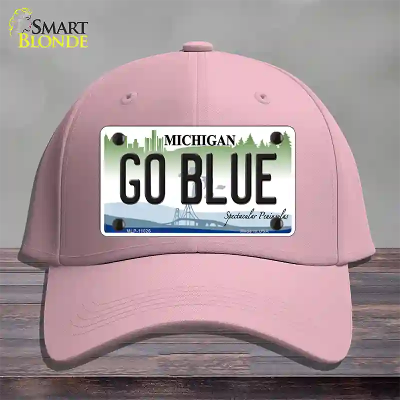 Go Blue Michigan Novelty License Plate Hat Cotton / Pink