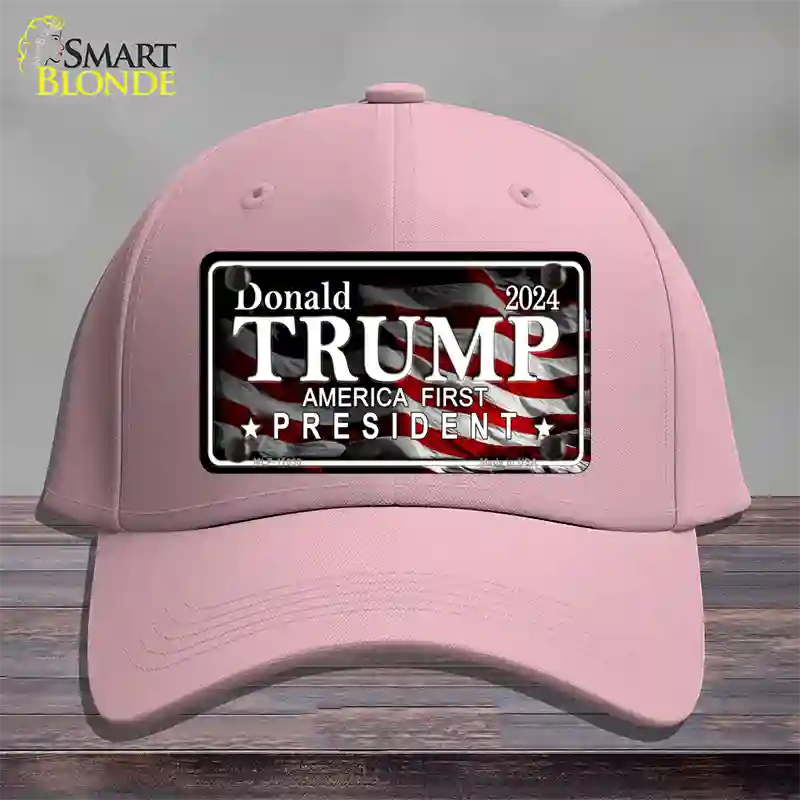 America First Trump Novelty License Plate Hat Cotton / Pink