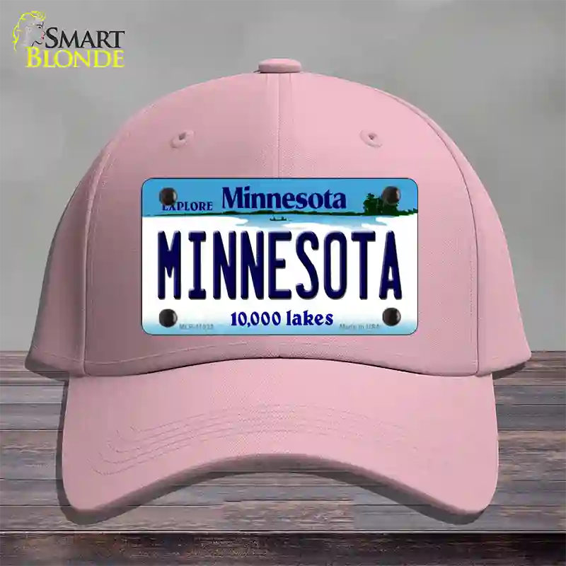 Minnesota State Novelty License Plate Hat Cotton / Pink