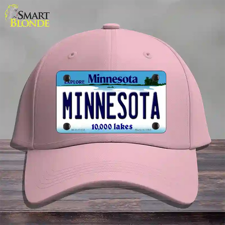 Minnesota State Novelty License Plate Hat Cotton / Pink